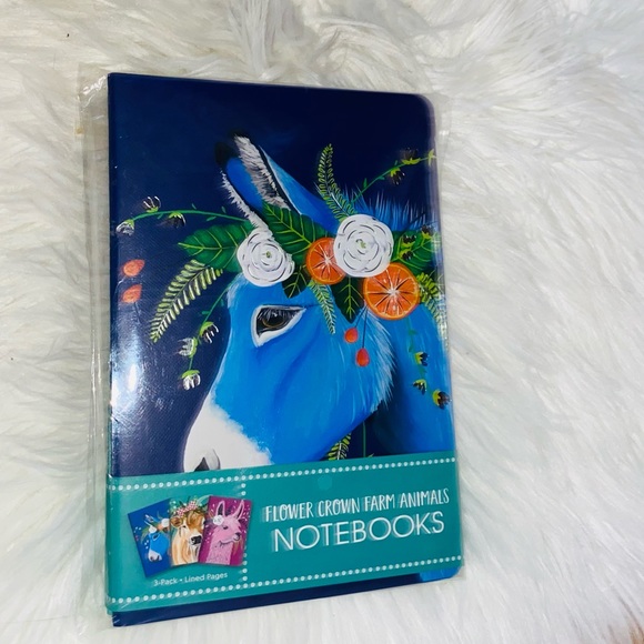 Notebook Striped “flower crown farm animals” 3 pack - Picture 5 of 8